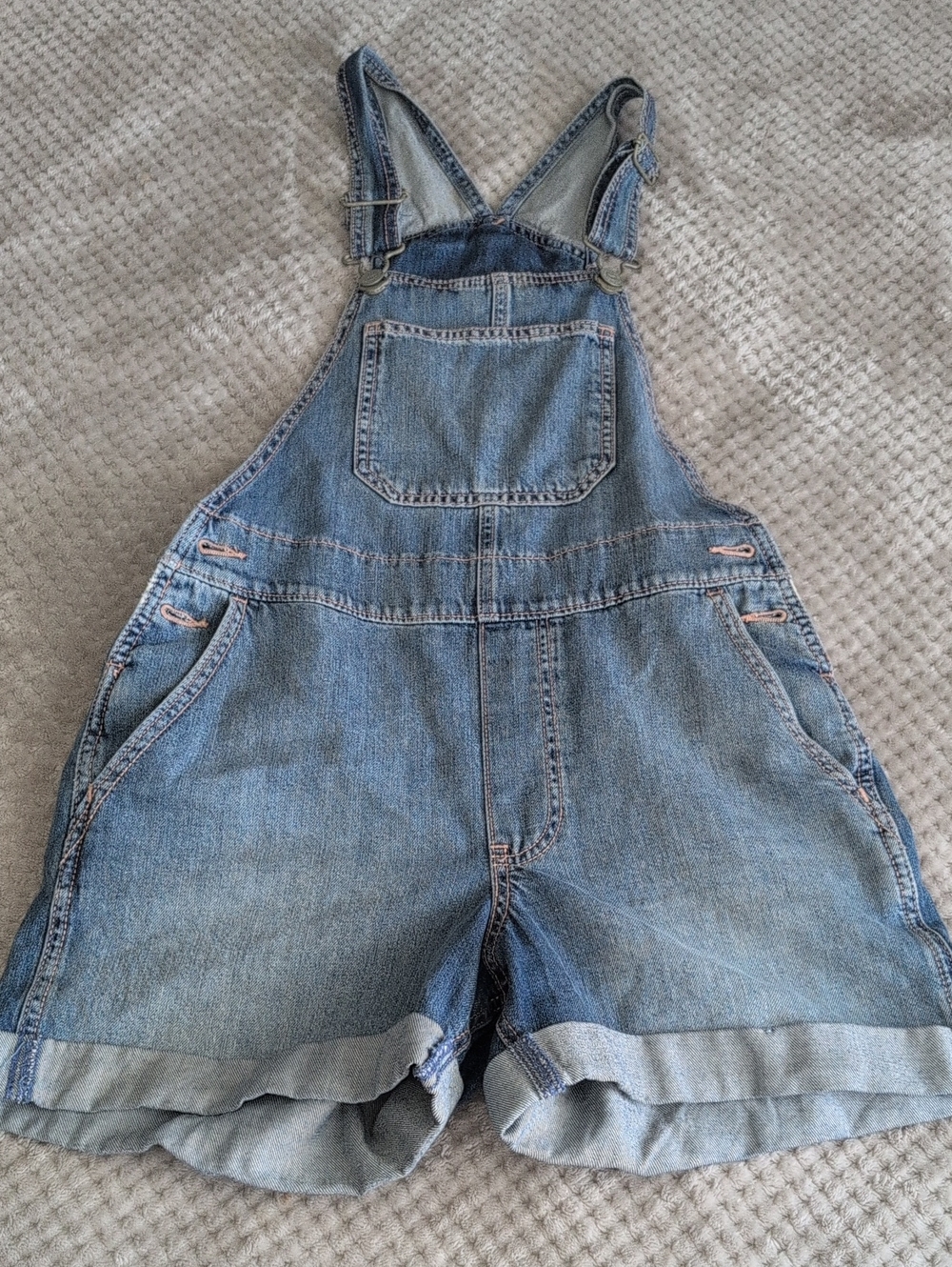Hollister Light Blue Denim Short Overalls